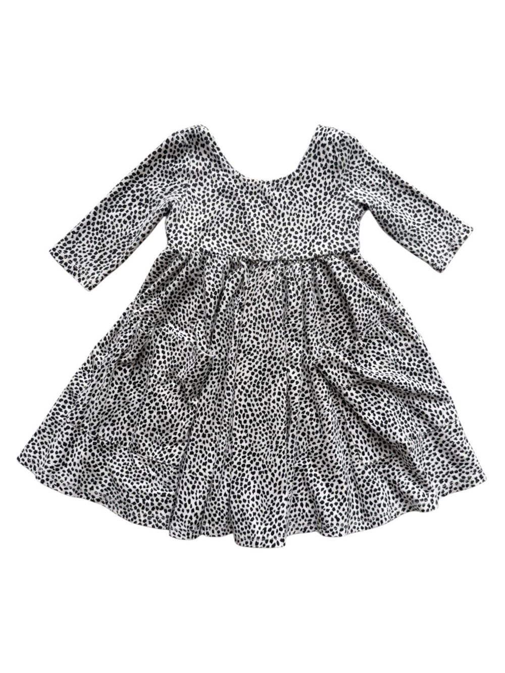 Remie Girl Black Spotted Pocket Dress Size 2